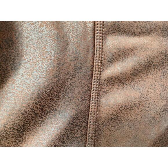 All Worthy Brown Faux Leather Capri  Leggings Size Medium Petite - Picture 3 of 4